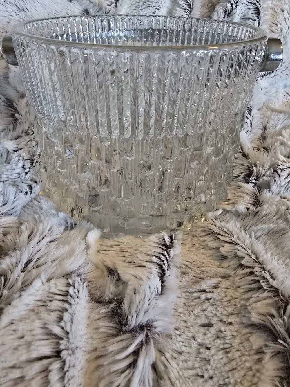 Vintage Teleflora Made In France Glass Ice Bucket Vase 5x4 EUC